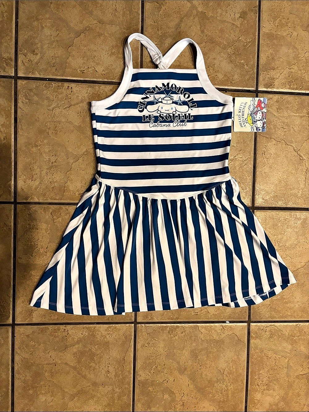 Hello Kitty Cabana Club Striped Casual Dress NWT